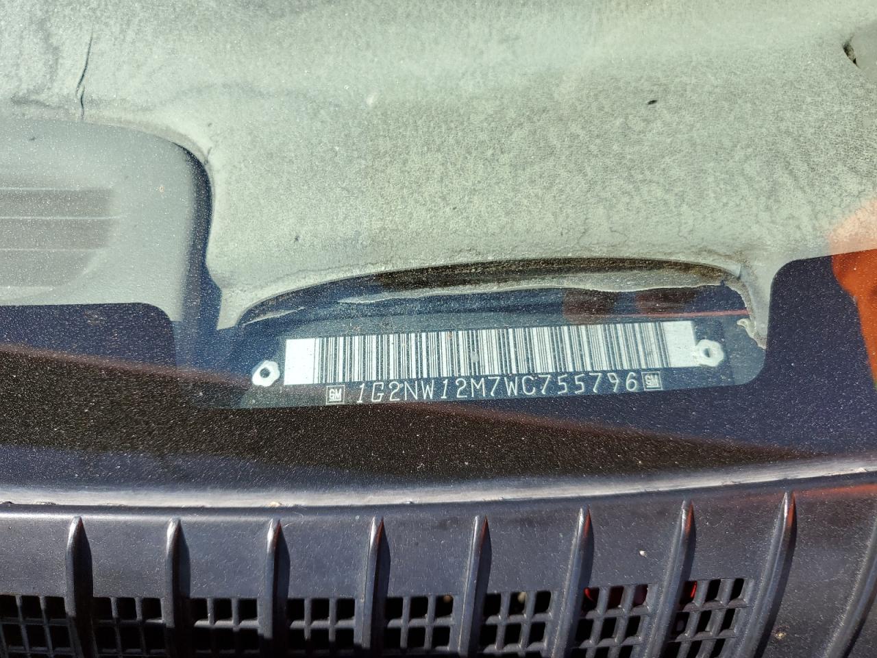 1998 Pontiac Grand Am Gt VIN: 1G2NW12M7WC755796 Lot: 68365134