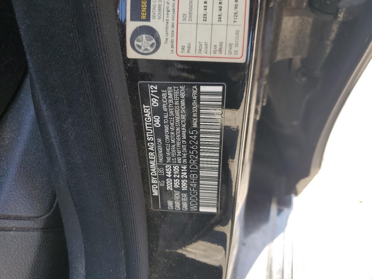 2013 Mercedes-Benz C 250 VIN: WDDGF4HB1DR256245 Lot: 68881904