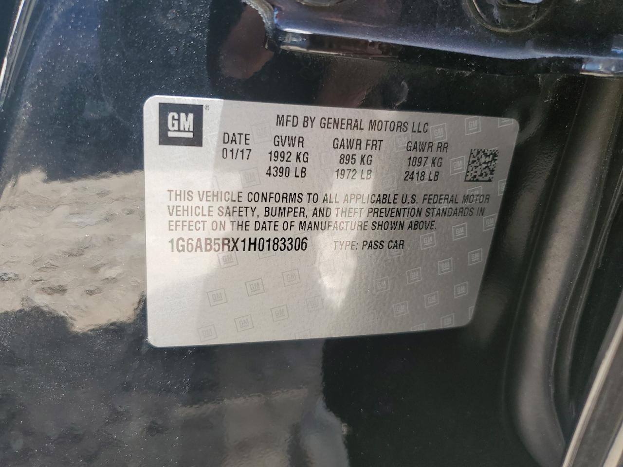 2017 Cadillac Ats Luxury VIN: 1G6AB5RX1H0183306 Lot: 65403374