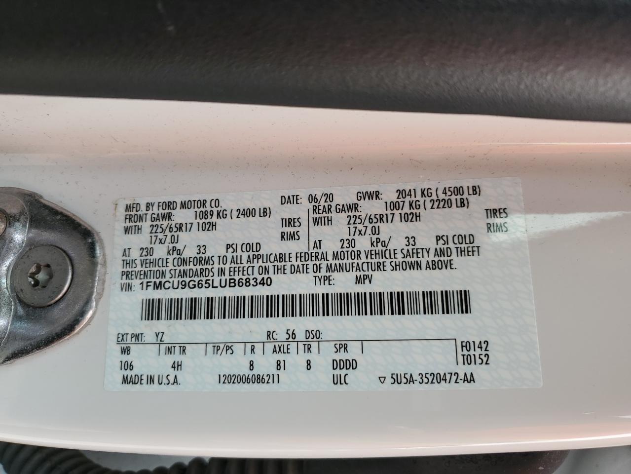 1FMCU9G65LUB68340 2020 FORD ESCAPE - Image 13