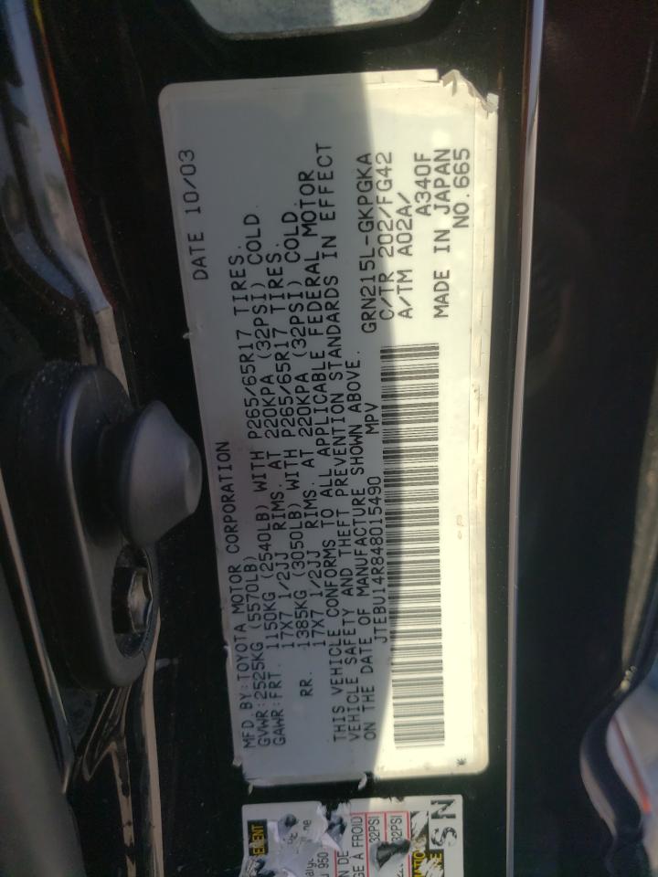 JTEBU14R848015490 2004 Toyota 4Runner Sr5