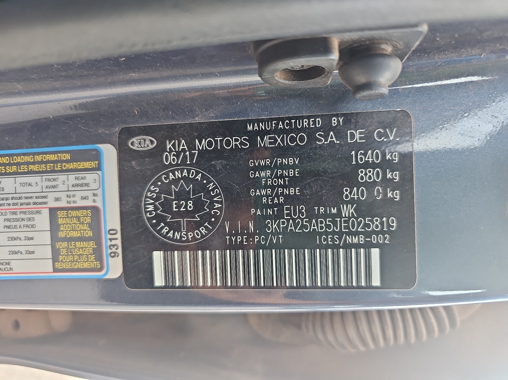 2018 Kia Rio Lx vin: 3KPA25AB5JE025819