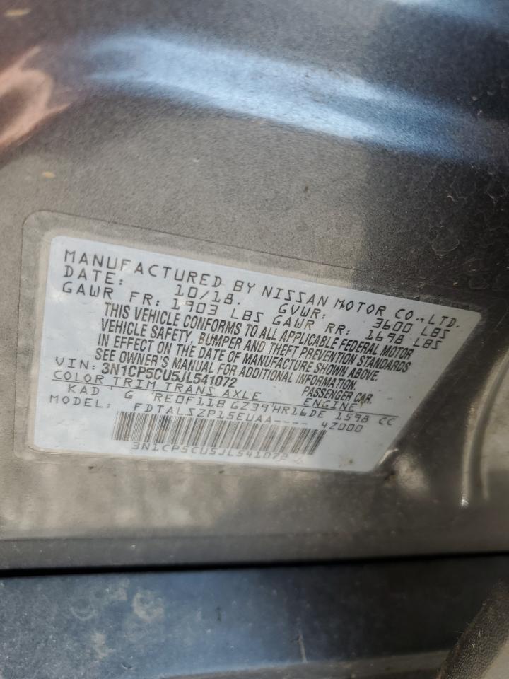 2018 Nissan Kicks S VIN: 3N1CP5CU5JL541072 Lot: 68932424