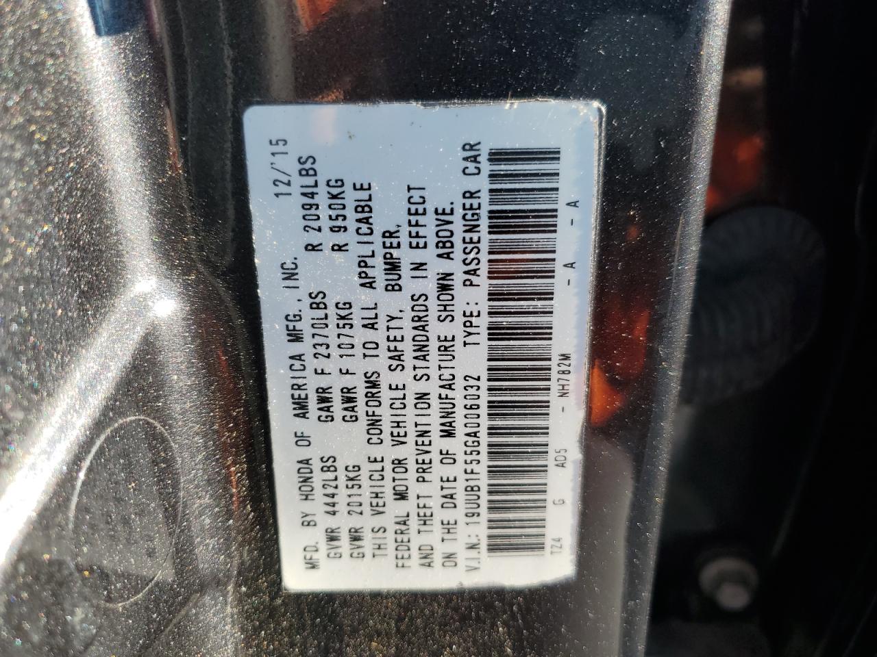 19UUB1F55GA006032 2016 Acura Tlx Tech