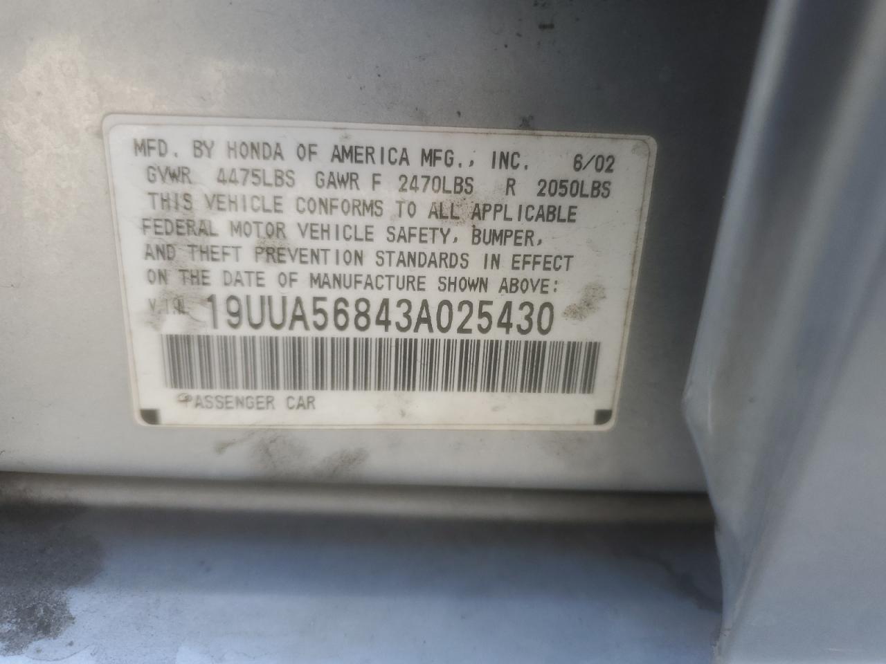 19UUA56843A025430 2003 Acura 3.2Tl Type-S