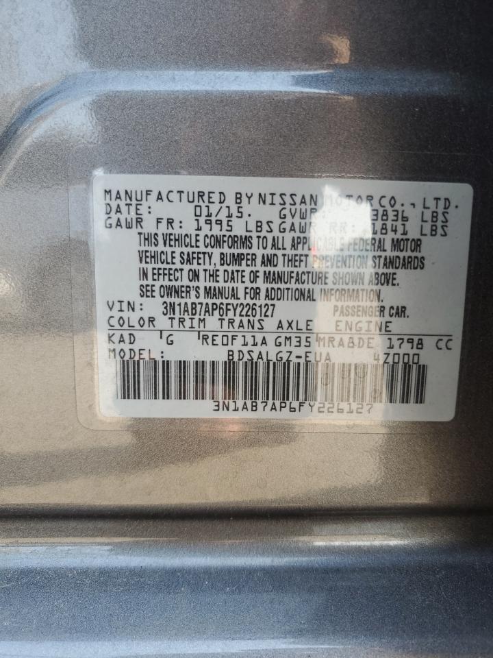 3N1AB7AP6FY226127 2015 Nissan Sentra S