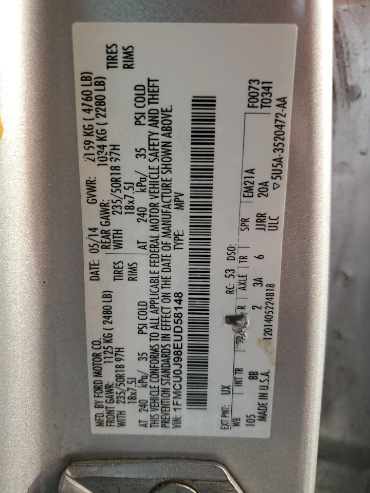 2014 Ford Escape Titanium VIN: 1FMCU0J98EUD58148 Lot: 67615444