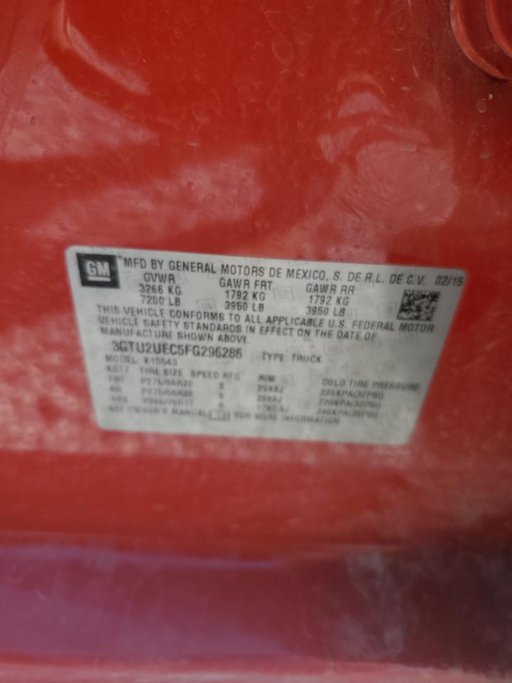 3GTU2UEC5FG296286 2015 GMC Sierra K1500 Sle