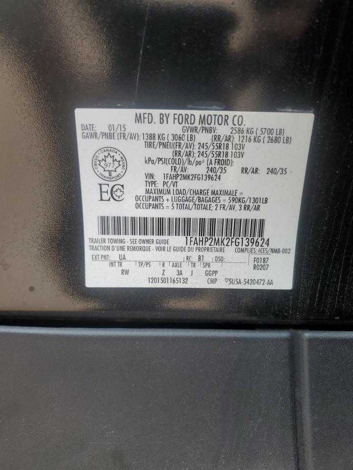 2015 Ford Taurus Police Interceptor VIN: 1FAHP2MK2FG139624 Lot: 67569424