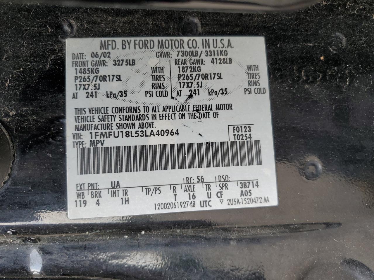 1FMFU18L53LA40964 2003 Ford Expedition Eddie Bauer