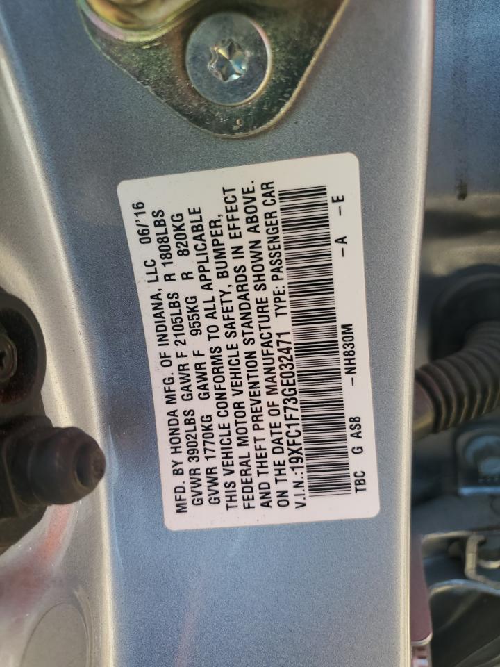 19XFC1F73GE032471 2016 HONDA CIVIC - Image 12