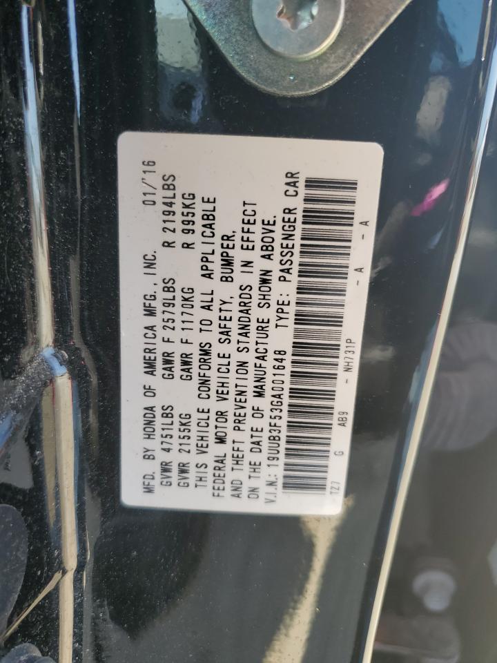 19UUB3F53GA001648 2016 Acura Tlx Tech