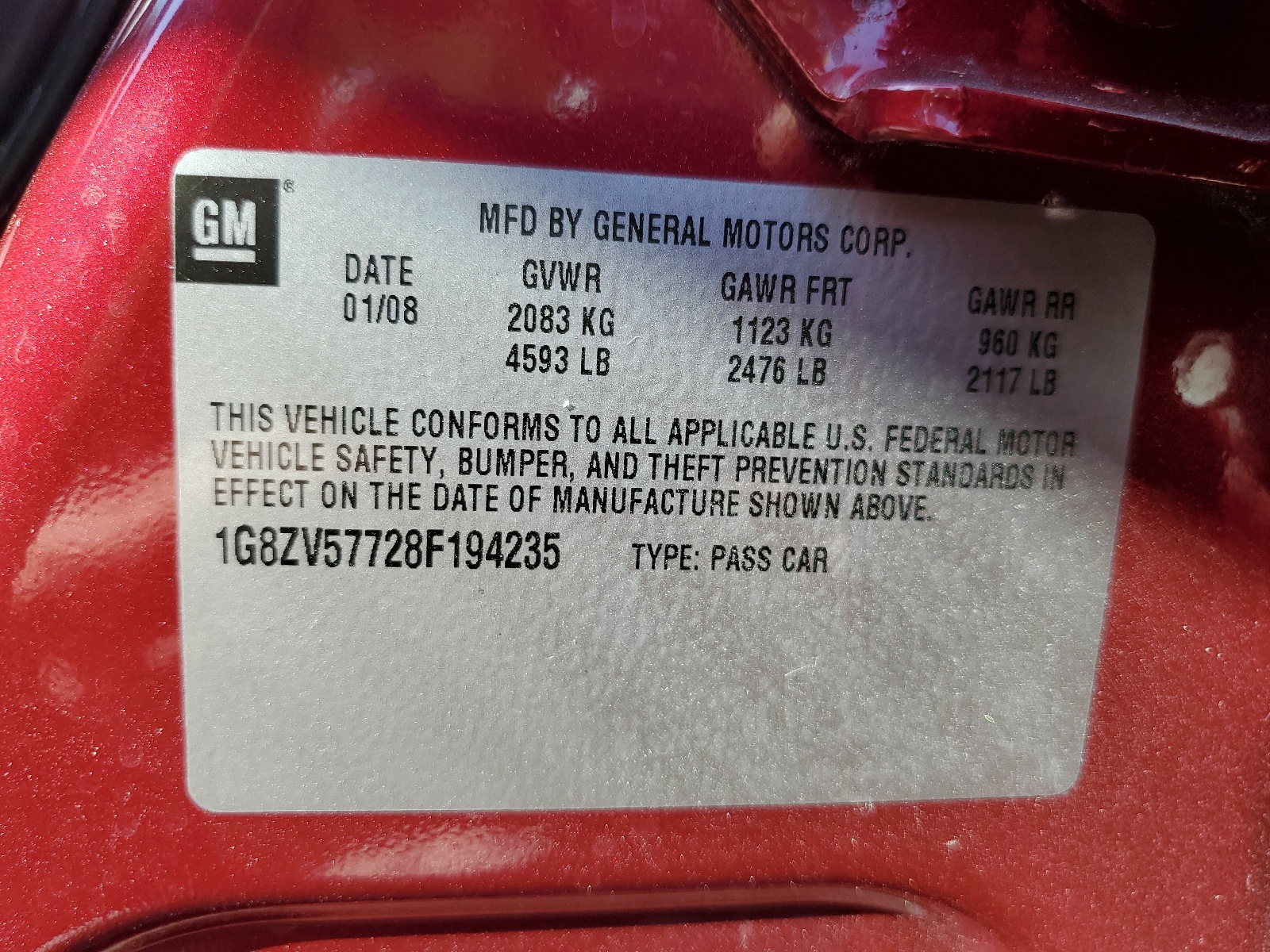 1G8ZV57728F194235 2008 Saturn Aura Xr