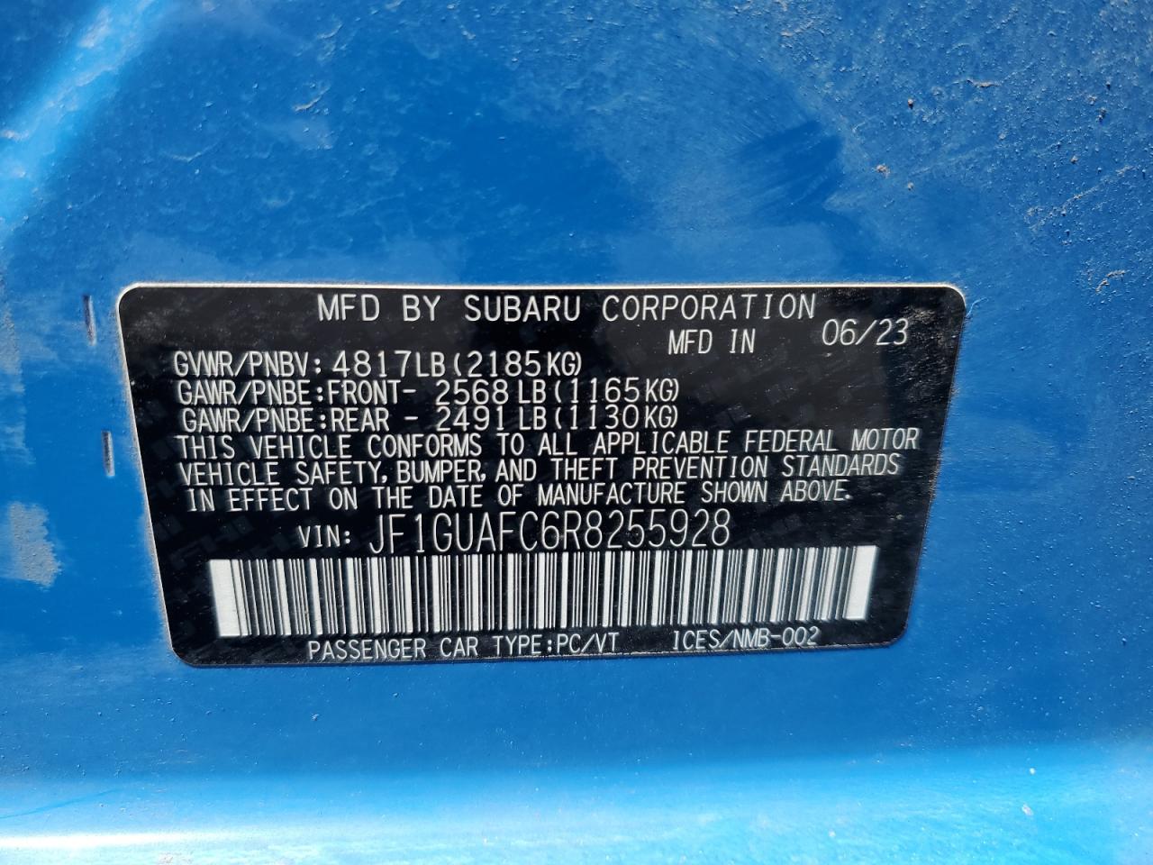 JF1GUAFC6R8255928 Subaru Impreza SP 12