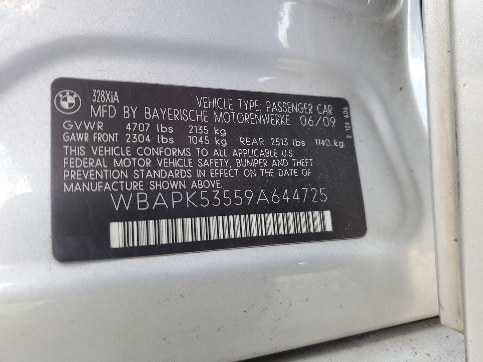 WBAPK53559A644725 2009 BMW 328 Xi Sulev