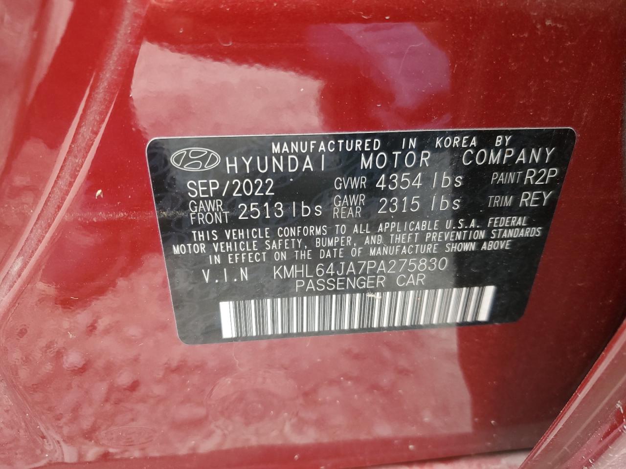 KMHL64JA7PA275830 2023 HYUNDAI SONATA - Image 12