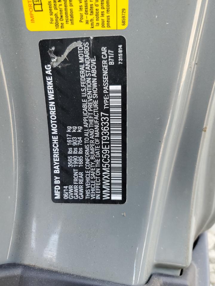 2014 Mini Cooper VIN: WMWXM5C59ET936337 Lot: 67553394