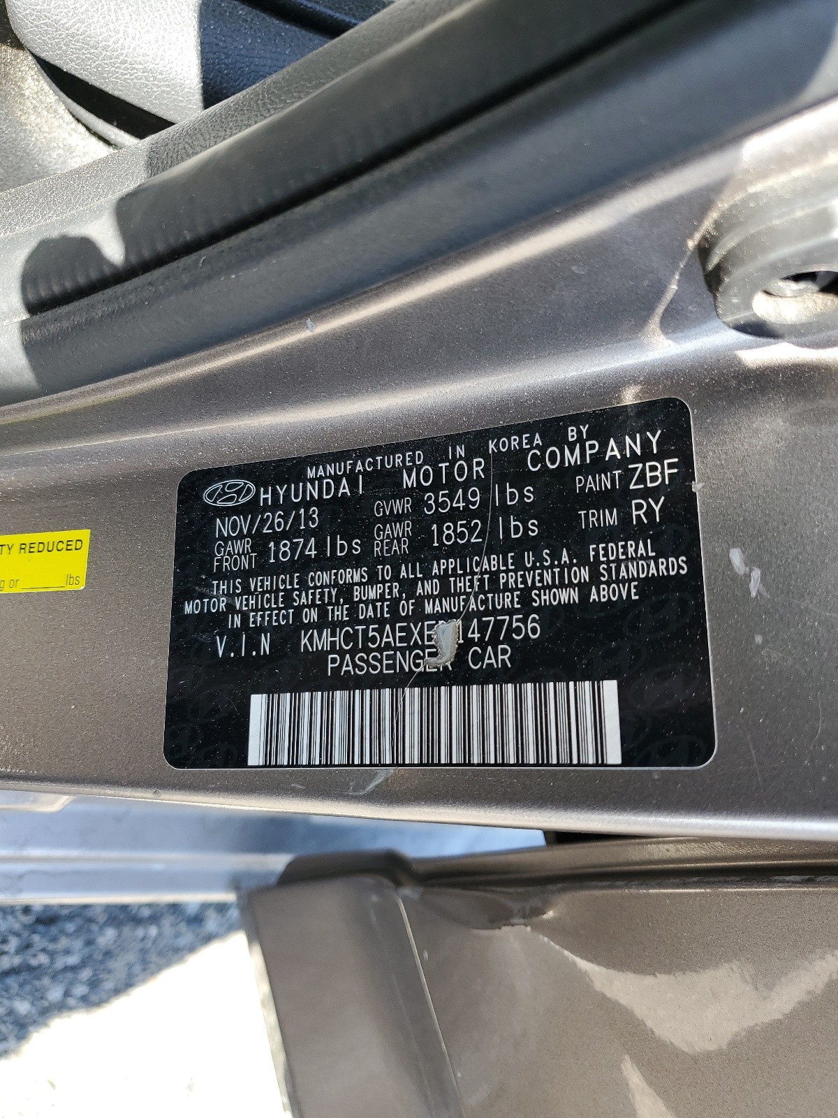 KMHCT5AEXEU147756 2014 Hyundai Accent Gls