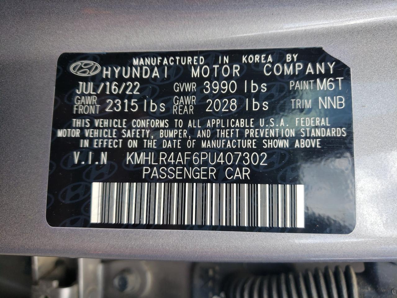 KMHLR4AF6PU407302 2023 HYUNDAI ELANTRA - Image 12