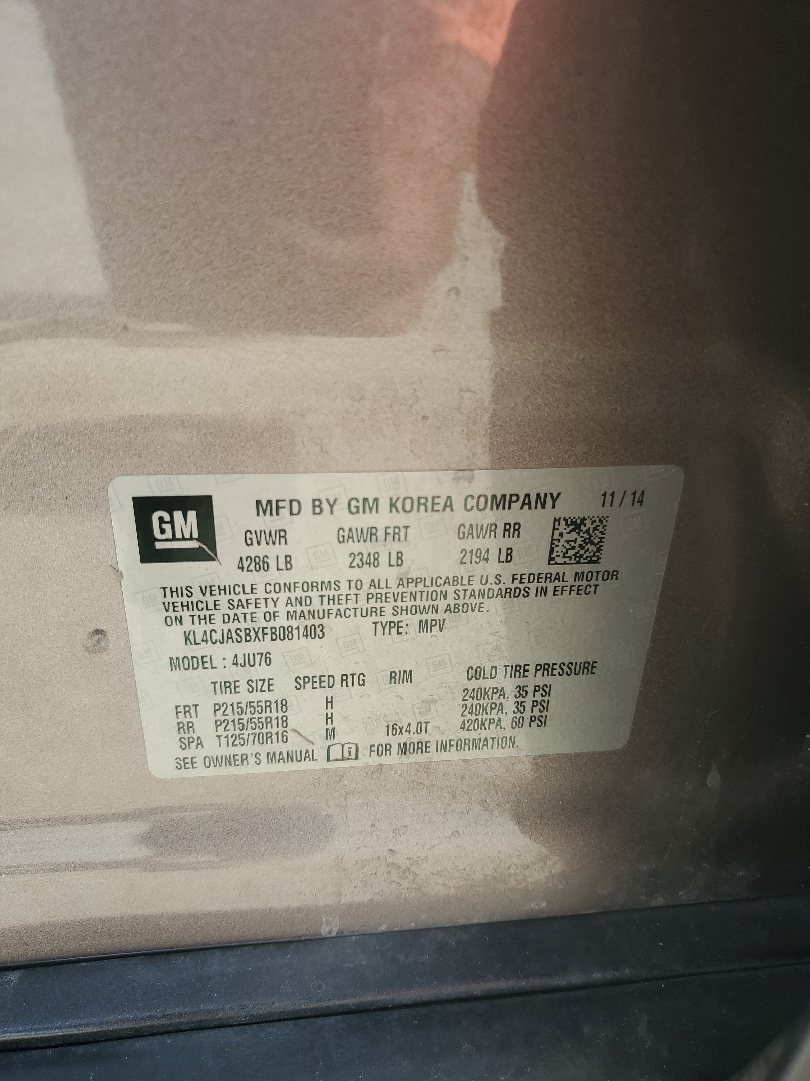 KL4CJASBXFB081403 2015 Buick Encore