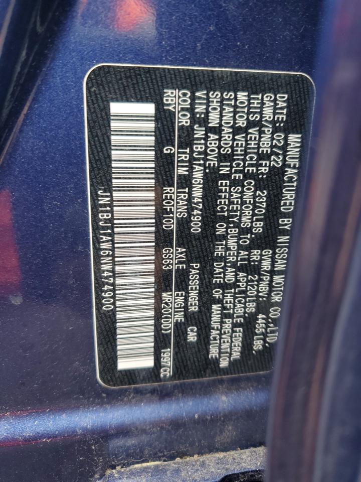 2022 Nissan Rogue Sport S VIN: JN1BJ1AW6NW474900 Lot: 64403604