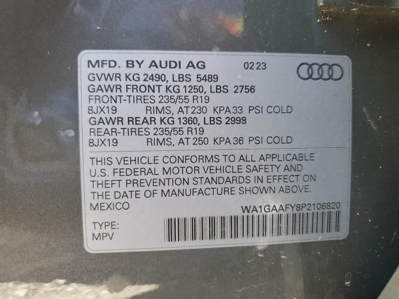 WA1GAAFY8P2106820 2023 AUDI Q5 - Image 13