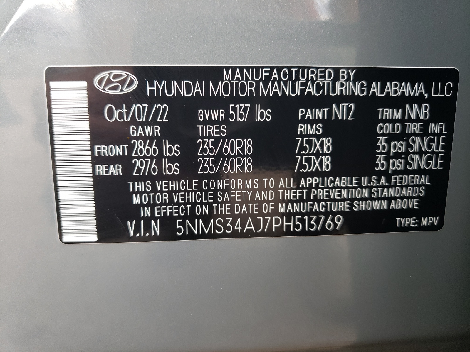 5NMS34AJ7PH513769 2023 Hyundai Santa Fe Sel Premium