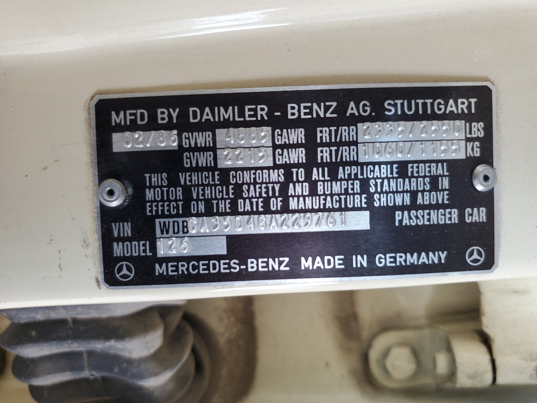 WDBCA35D4GA229761 1986 Mercedes-Benz 420 Sel