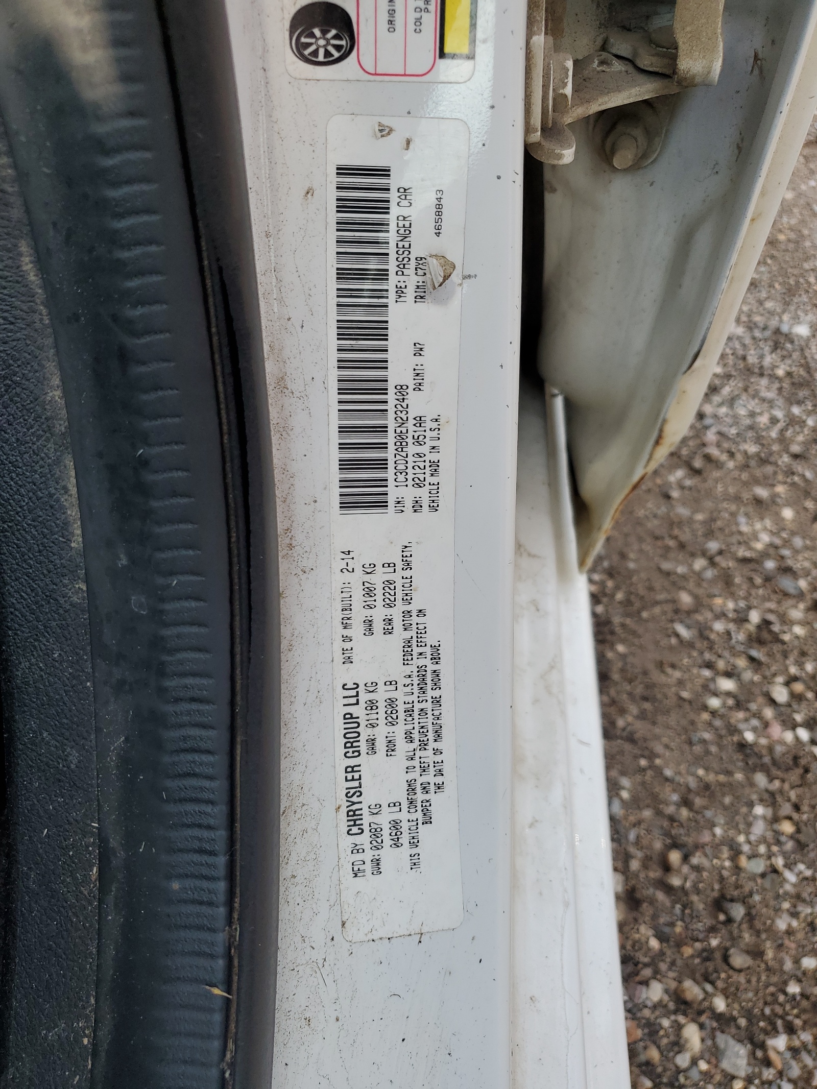 1C3CDZAB0EN232408 2014 Dodge Avenger Se