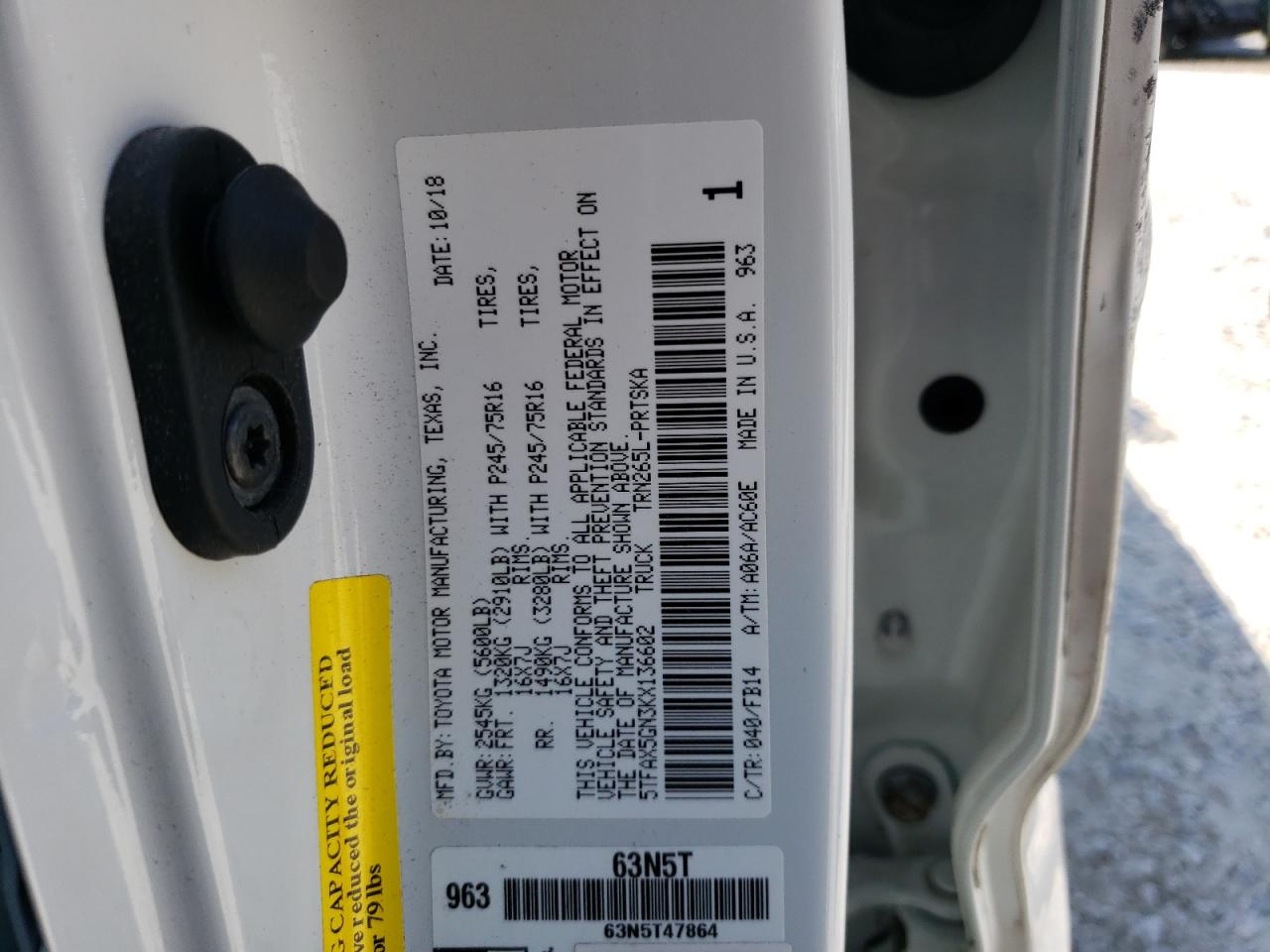 5TFAX5GN3KX136602 2019 Toyota Tacoma Double Cab