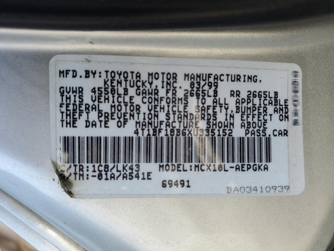 1999 Toyota Avalon Xl VIN: 4T1BF18B6XU335152 Lot: 66984914