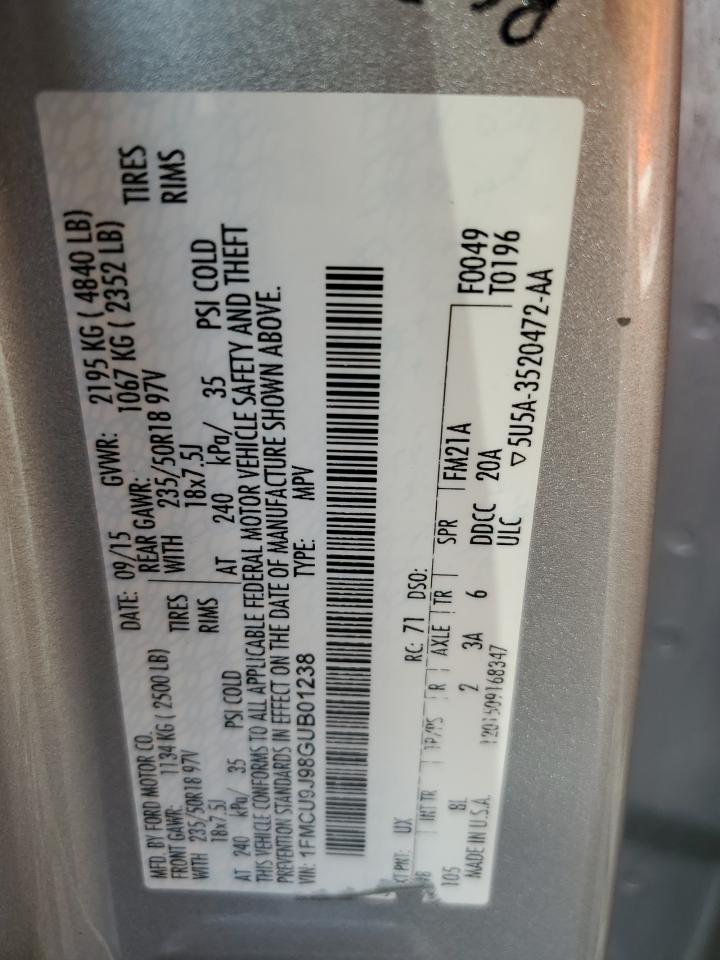 1FMCU9J98GUB01238 2016 Ford Escape Titanium