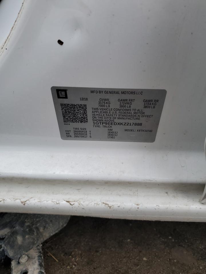 1GTP9EEDXKZ217888 2019 GMC Sierra K1500 At4