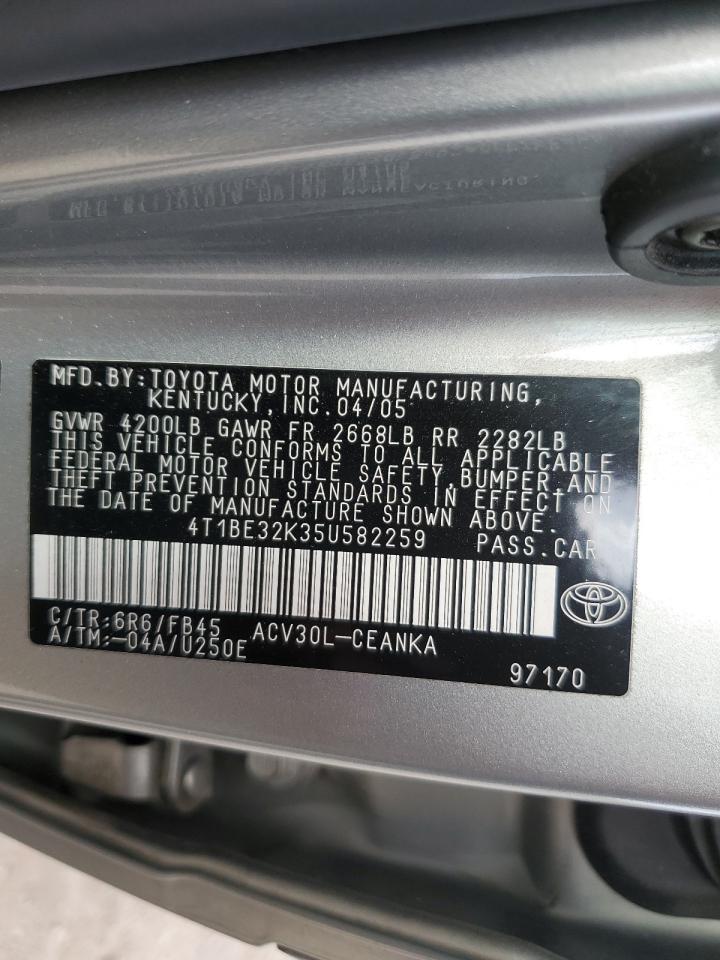 4T1BE32K35U582259 2005 Toyota Camry Le