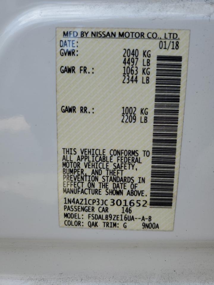 2018 Nissan Leaf S VIN: 1N4AZ1CP3JC301652 Lot: 67065504