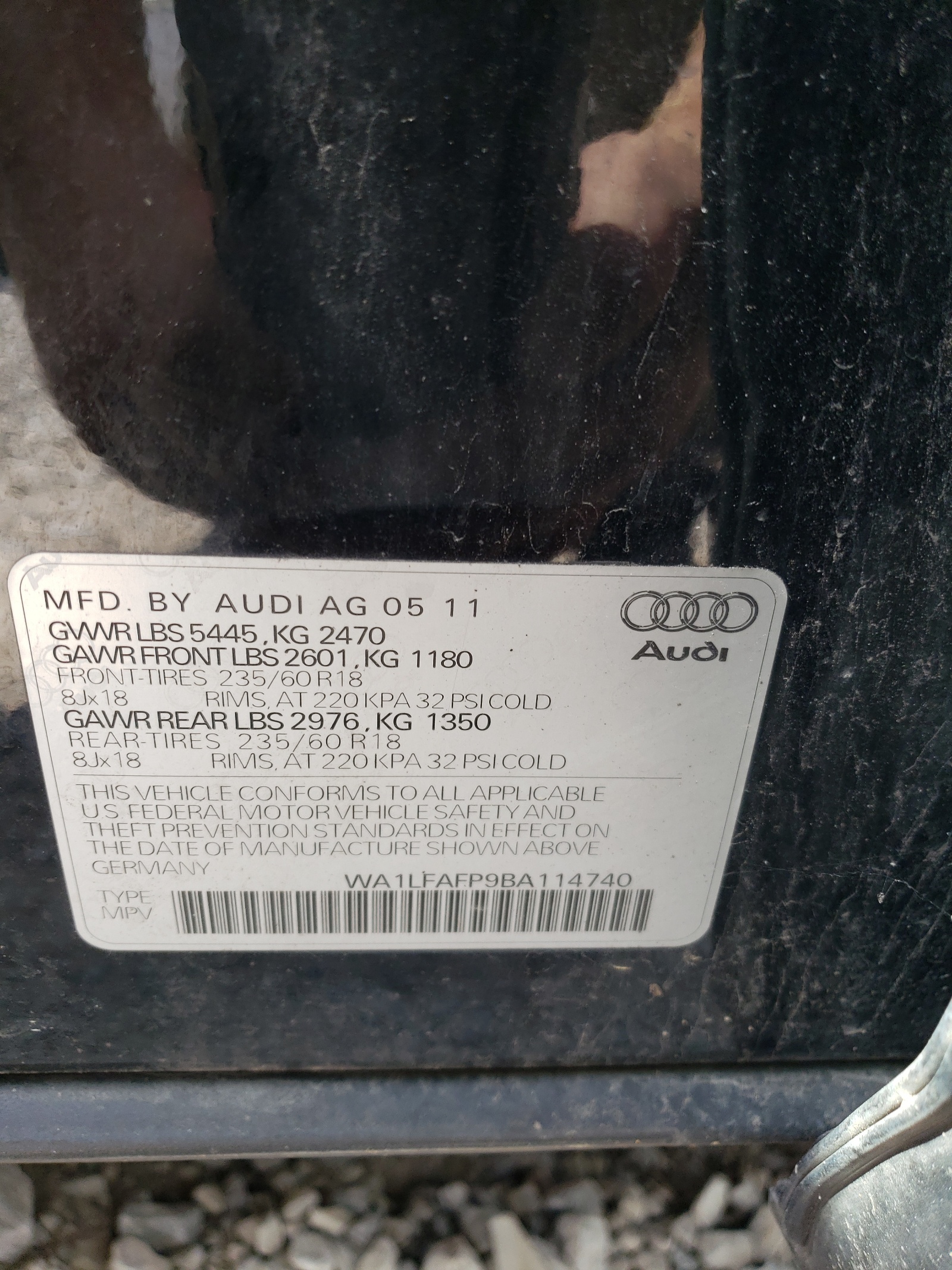 WA1LFAFP9BA114740 2011 Audi Q5 Premium Plus