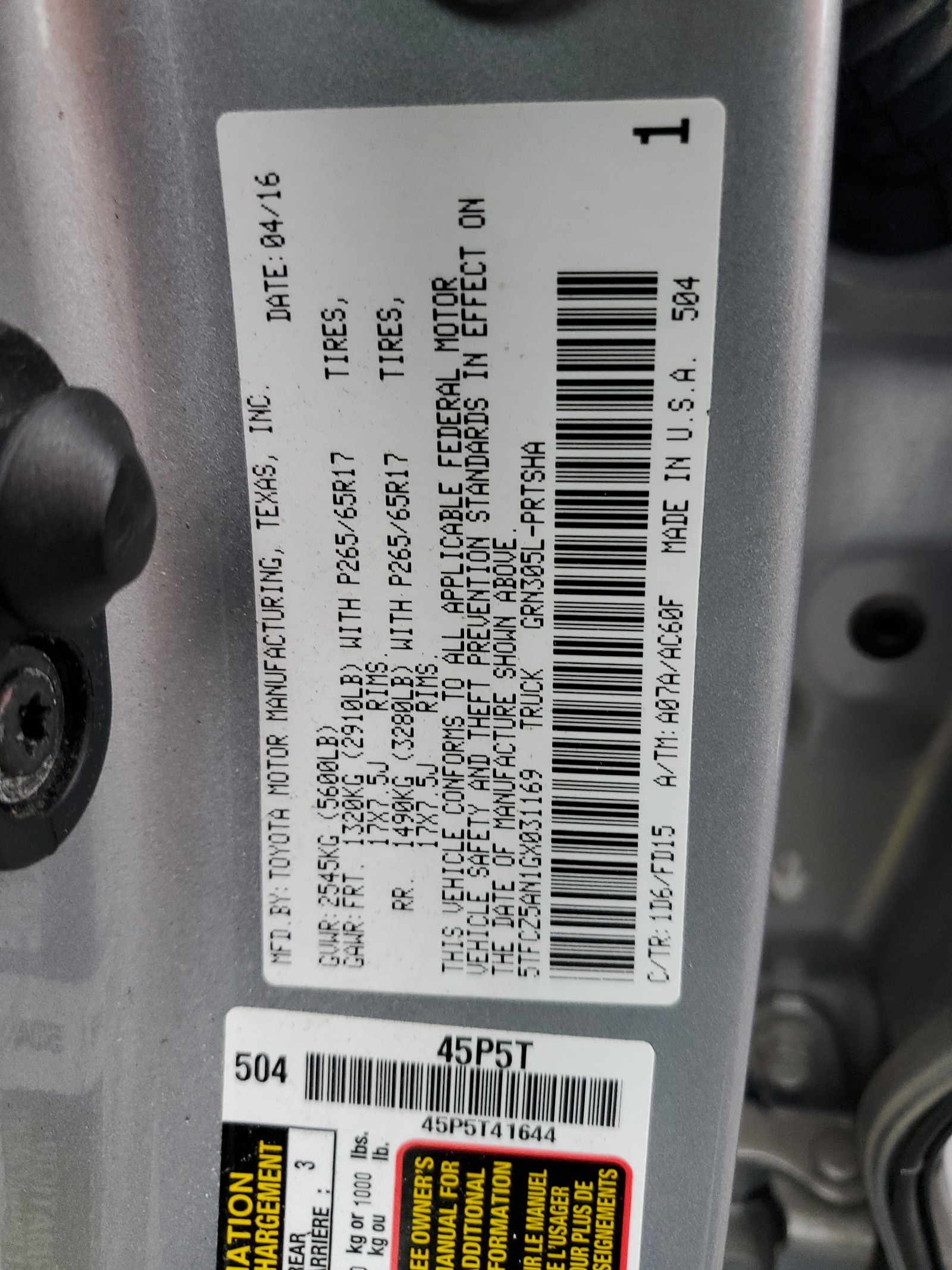 5TFCZ5AN1GX031169 2016 Toyota Tacoma Double Cab