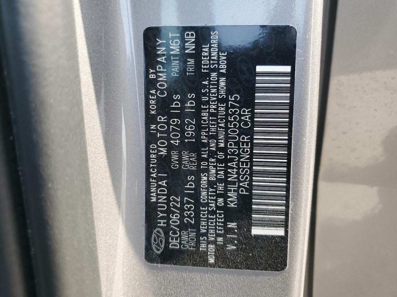 2023 Hyundai Elantra Limited VIN: KMHLN4AJ3PU055375 Lot: 66480894