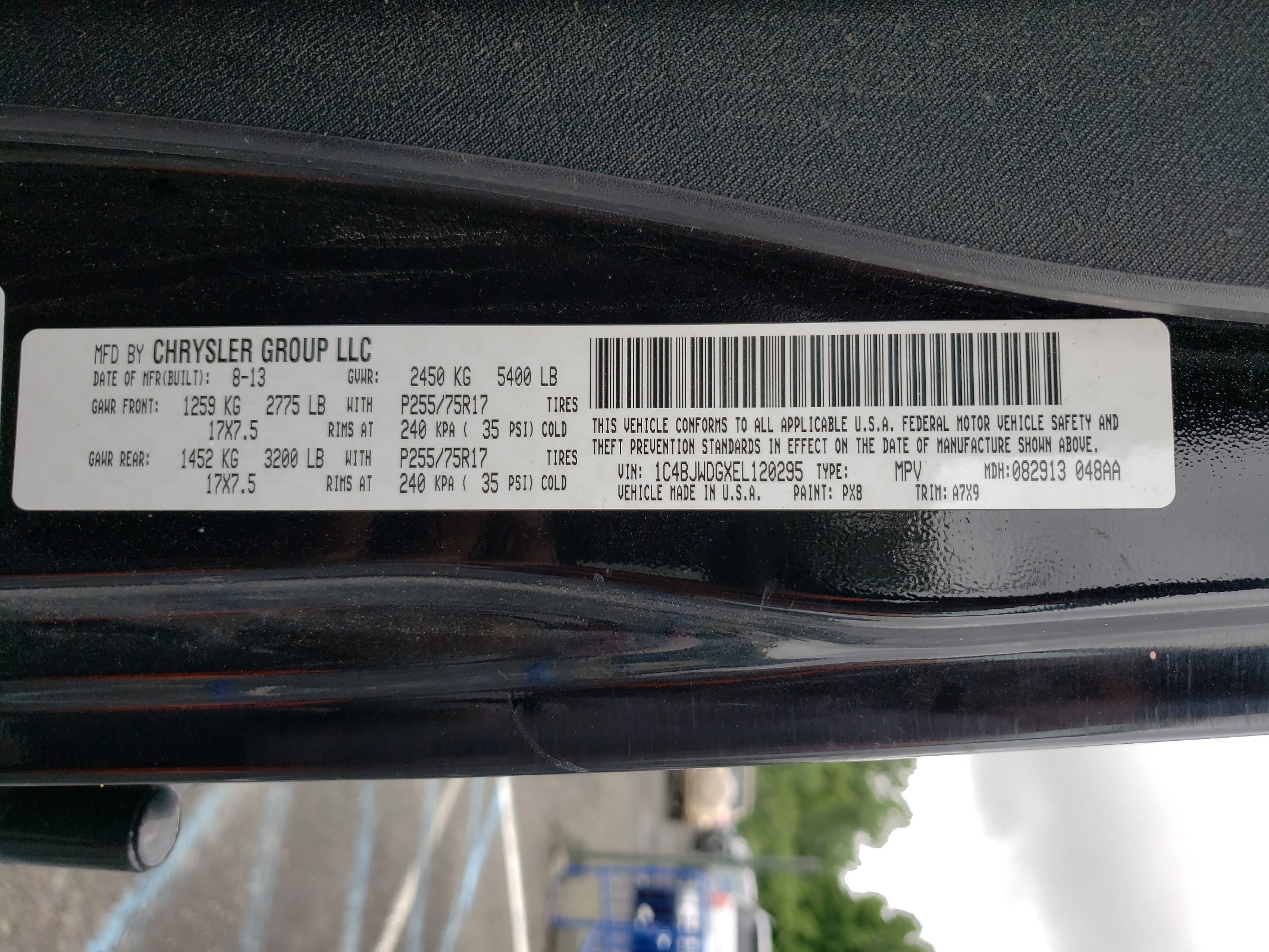 1C4BJWDGXEL120295 2014 Jeep Wrangler Unlimited Sport