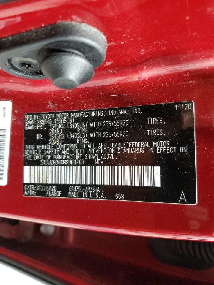 2021 Toyota Highlander Xse VIN: 5TDJZRBHXMS069783 Lot: 65737984