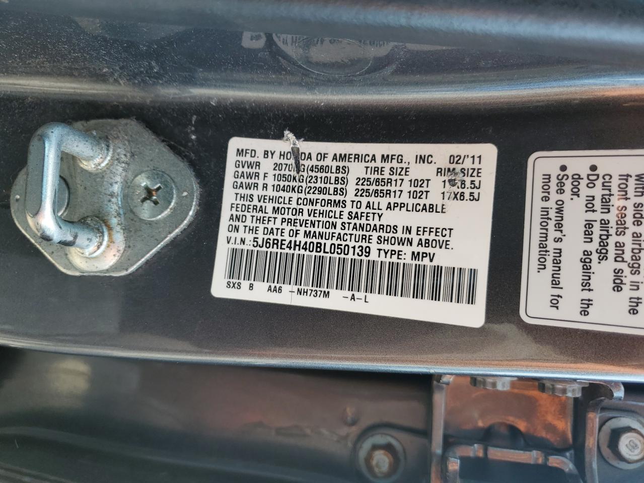 2011 Honda Cr-V Se VIN: 5J6RE4H40BL050139 Lot: 65763204