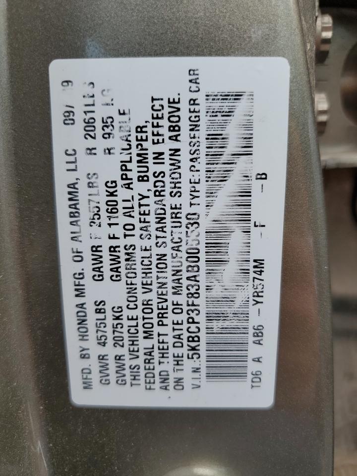 2010 Honda Accord Exl VIN: 5KBCP3F83AB005530 Lot: 68914644