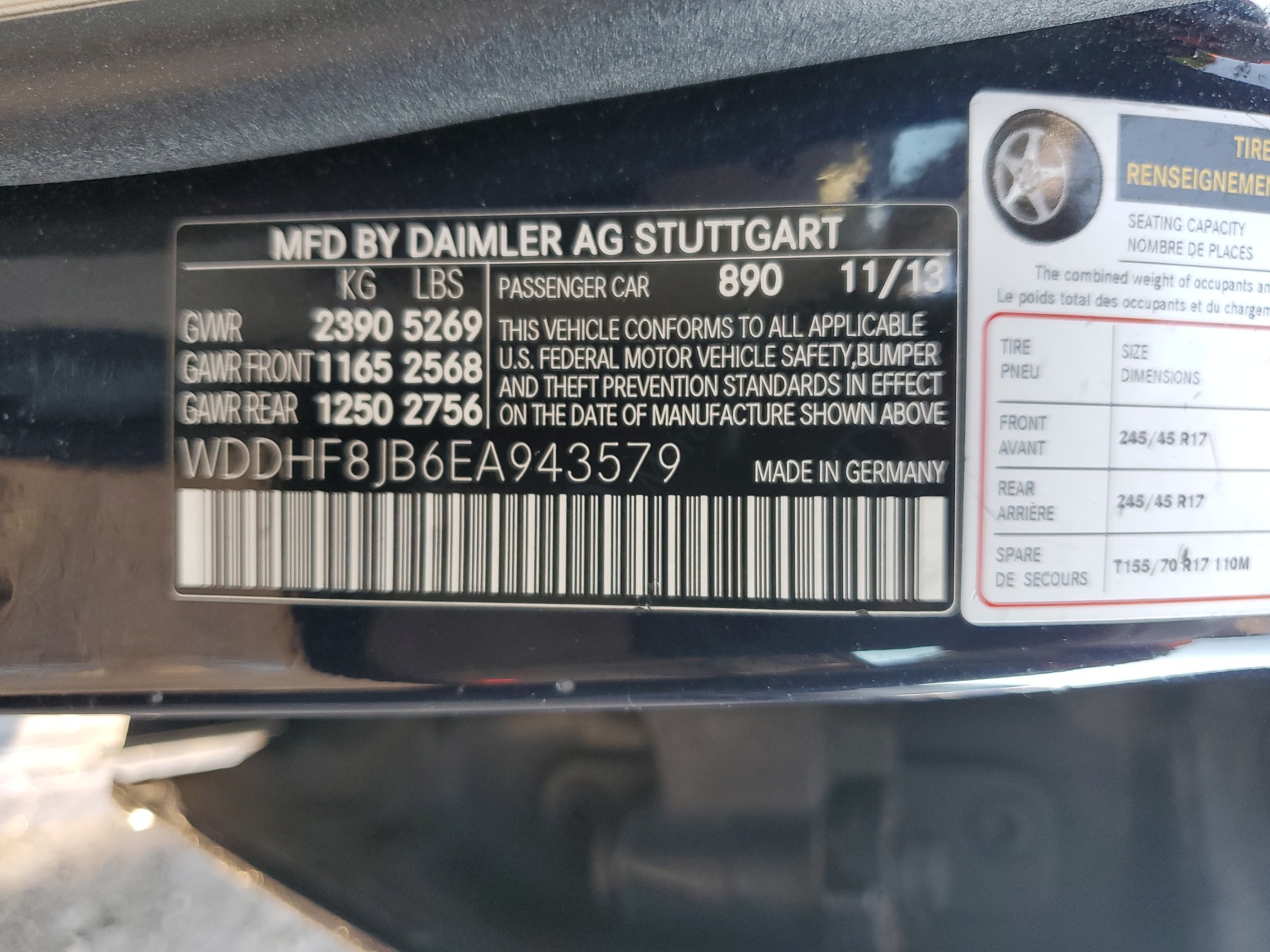 WDDHF8JB6EA943579 2014 Mercedes-Benz E 350 4Matic