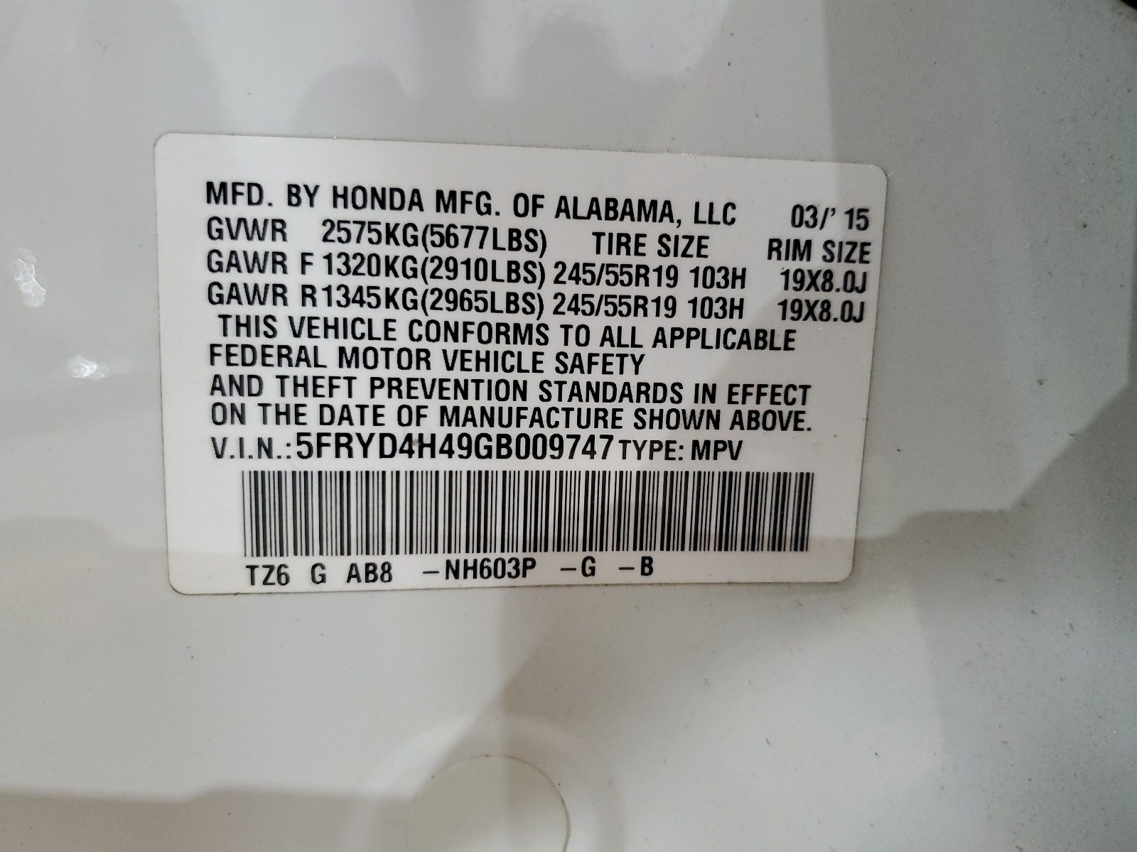 5FRYD4H49GB009747 2016 Acura Mdx Technology