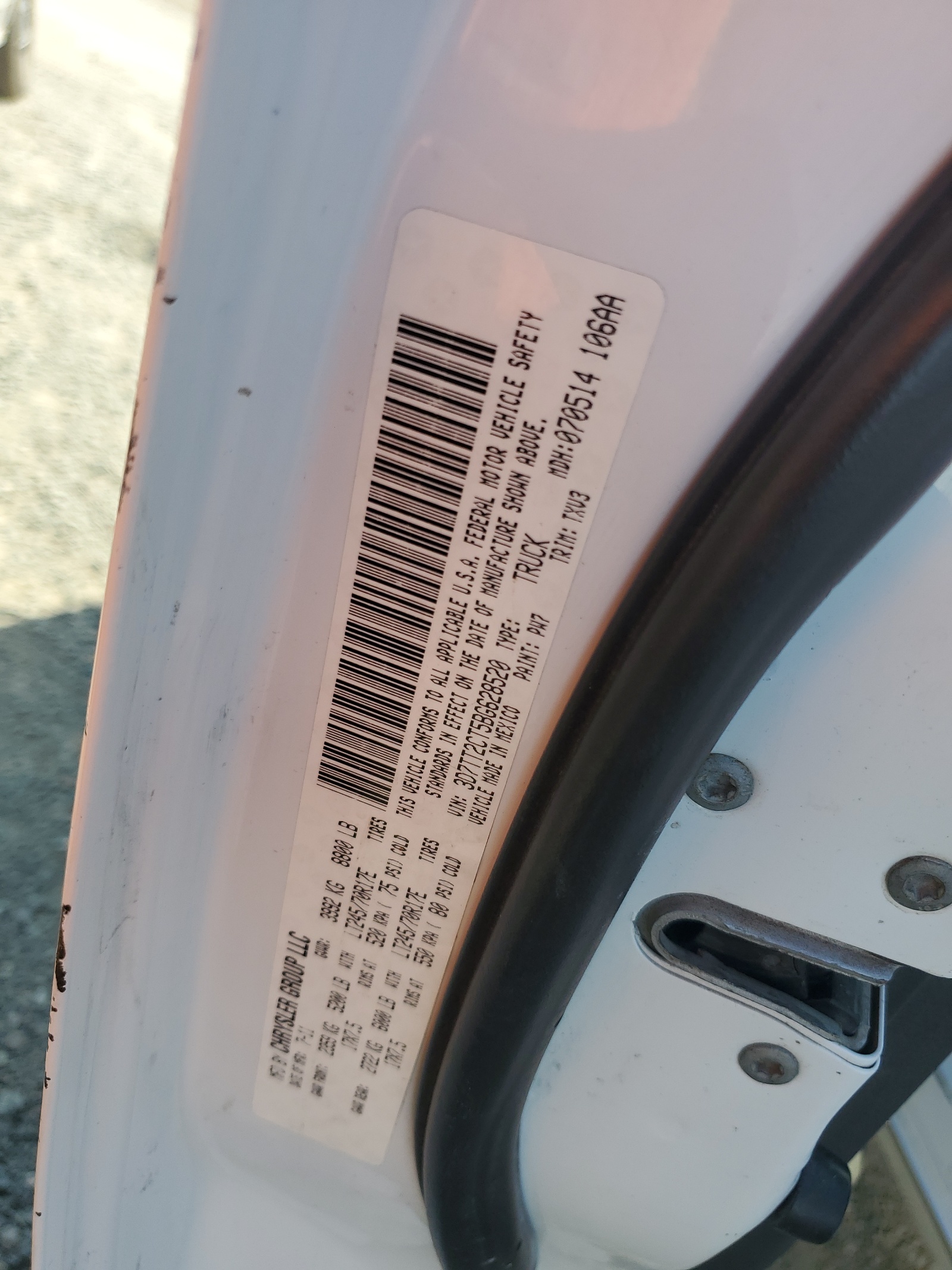 3D7TT2CT5BG628520 2011 Dodge Ram 2500