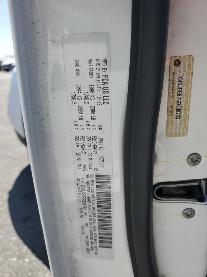 2016 Jeep Compass Latitude VIN: 1C4NJDEB7GD630783 Lot: 66419594