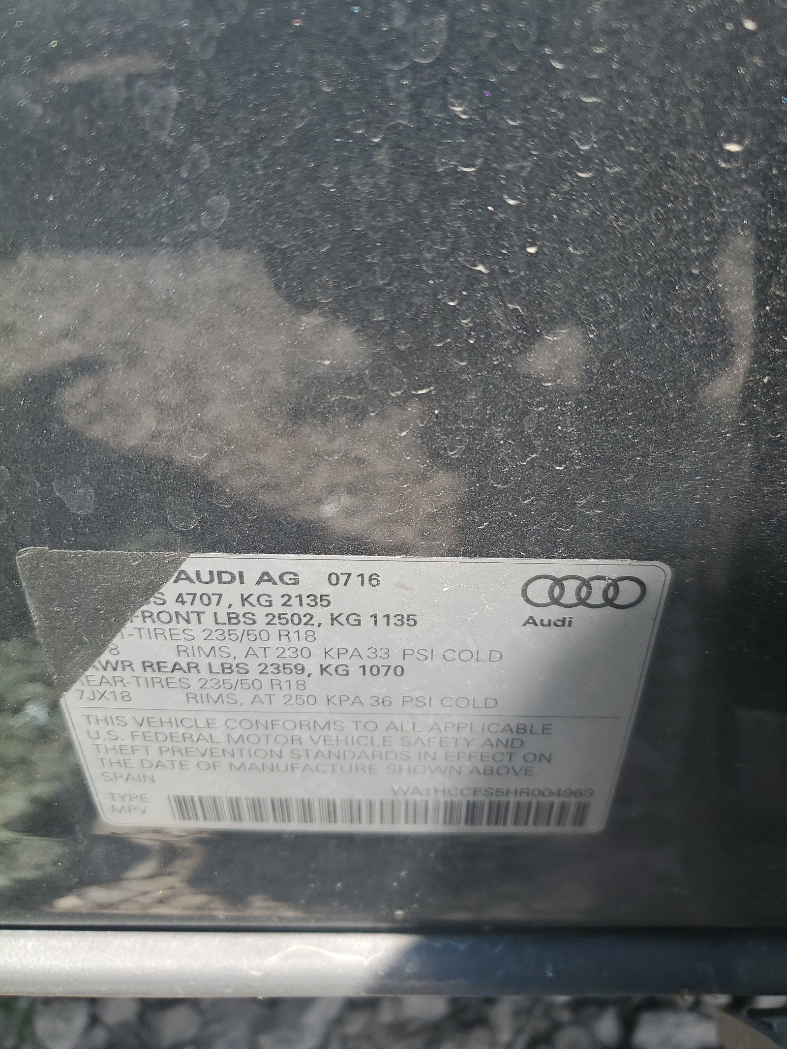 WA1HCCFS5HR004969 2017 Audi Q3 Premium Plus