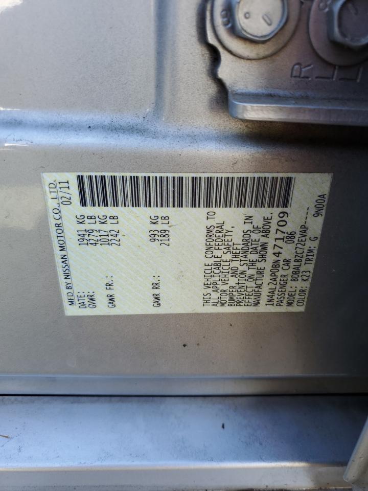 2011 Nissan Altima Base VIN: 1N4AL2AP0BN471709 Lot: 69111004