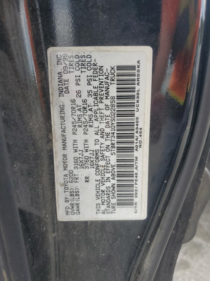 5TBRT3410YS022858 2000 Toyota Tundra Access Cab