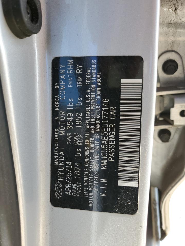 KMHCU5AE5EU177146 2014 Hyundai Accent Gls